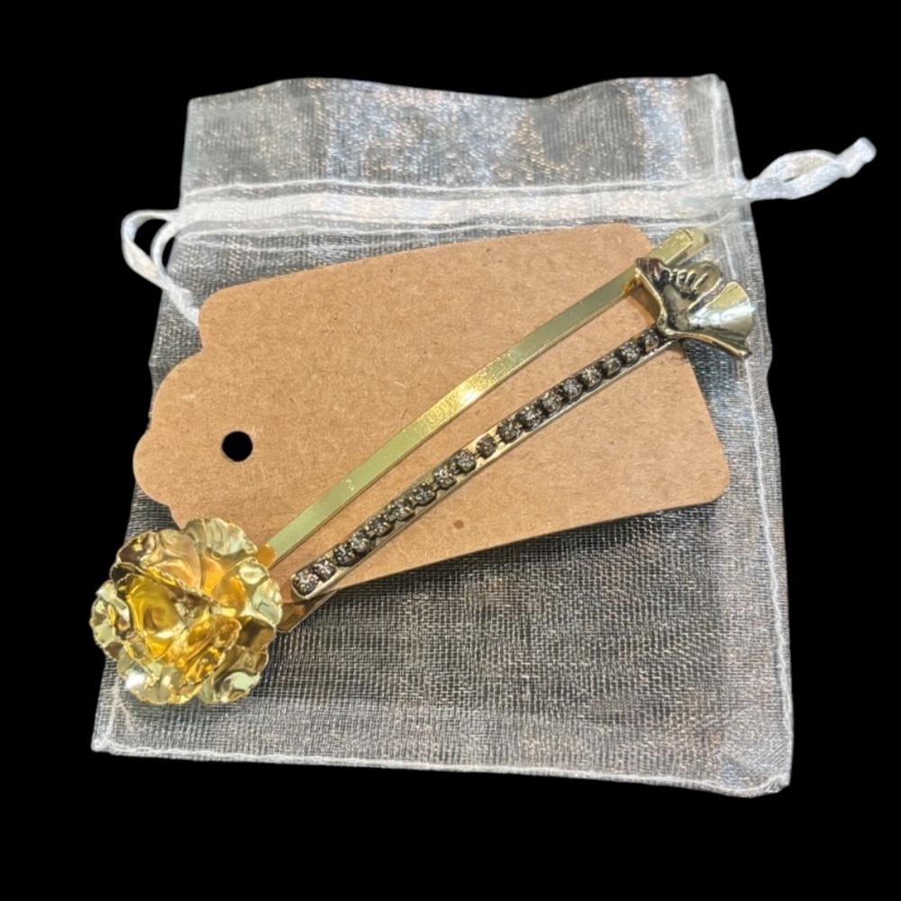 Serefina Elegant Gold Toned Floral Hair Pins NWOT